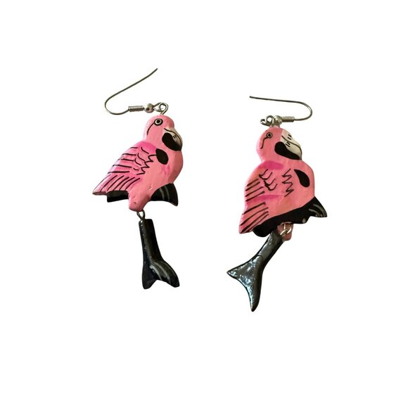 Flamingo Dangle Earrings - Picture 3 of 3